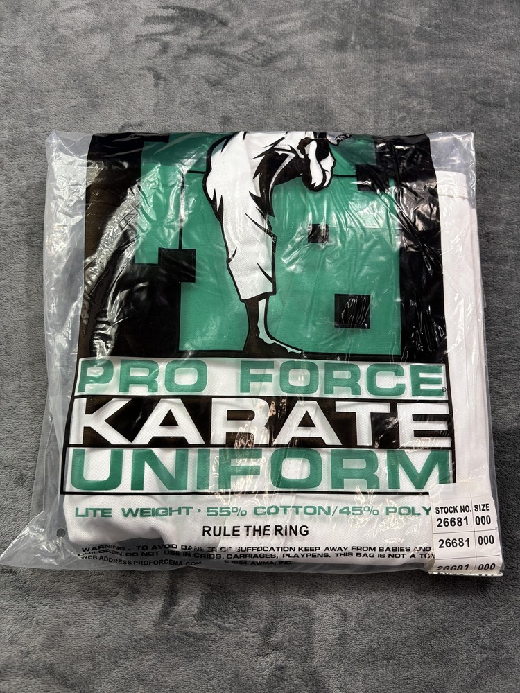Vintage ProForce Karate Uniform Kids XS Size 000 White Lite Gi 55% Cotton Poly