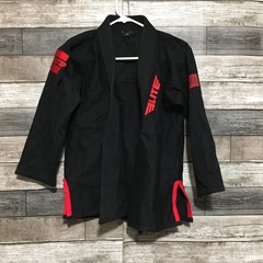Elite Sports Gi BJJ Ju Jitsu MMA Size C1 Youth Black Red Top Only