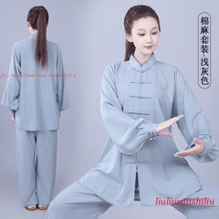 Unisex Kung Fu Tai Chi Suit Cotton Linen Shirt+Pants Wushu Martial Art Uniforms