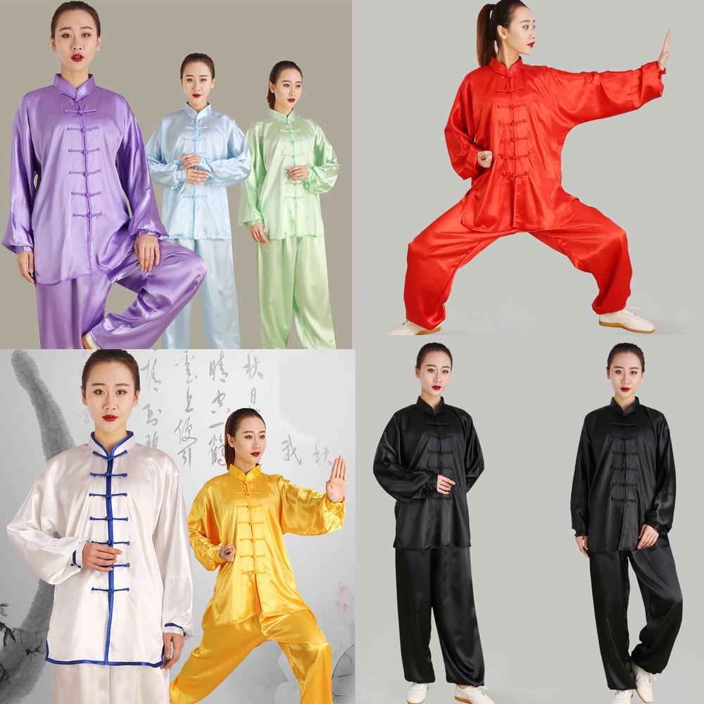 Chinese Kung Fu Tai Chi Silk Uniform Martial Arts Wushu Wing Chun Sets Unisex