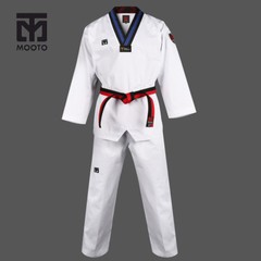 Mooto 2nd Dan Black Belt Kukkiwon Taekowndo Kid Uniform Dobok Gi Blue Stripe