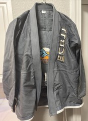 ECBJJ Lifestyle Jiu-Jitsu Gi Embroidered Shaka Hand Patch & Pants Size A-1