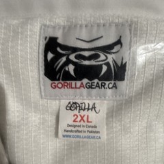 Gorilla Gear Jiu-Jitsu Gi Uniform Set White with Blue Trim Adult Unisex 2XL