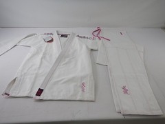 All-Around Brazilian Style Jiu Jitsu Uniform, Pink/White, Size W6