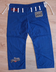 BJJ Globetrotters Travel Pants Trousers Lightweighth Blue Jiu Jitsu Retro Design