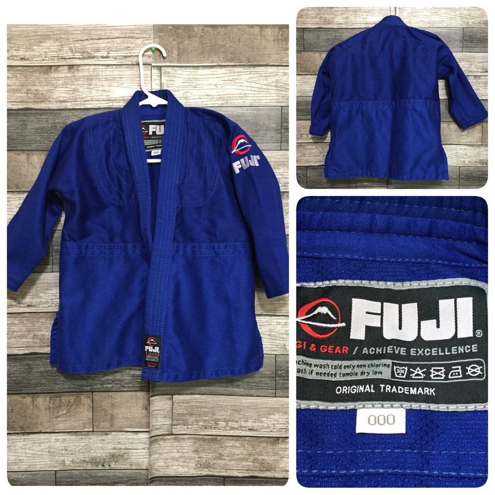 Fuji Jiu Jitsu Gi Kids Size 000 Blue MMA Heavyweight Cotton Blend (Top Only) F9