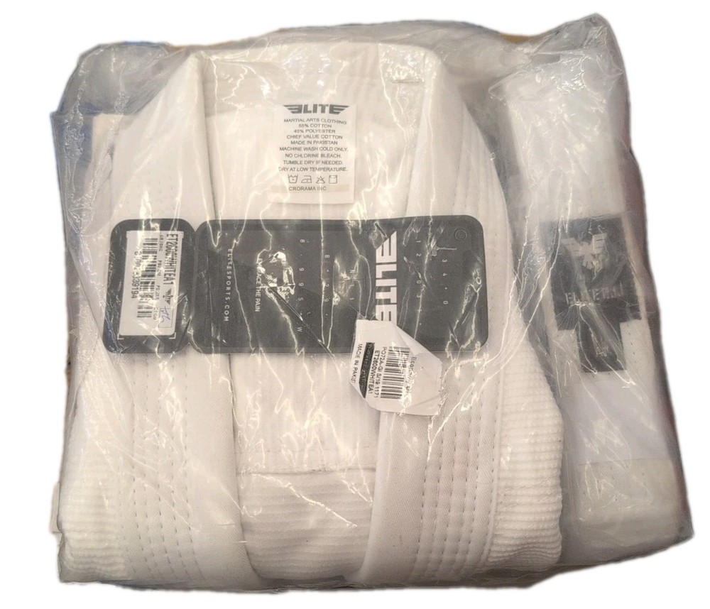 Elite Sports BJJ GI For Men IBJFF Kimono Jiu Jitsu w Belt White Size A1