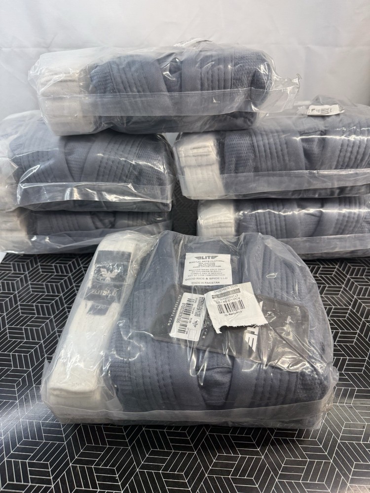 *Lot Of 6* GRAY Elite Sports Gi Youth C00 BJJ Brazilian Jiu Jitsu Uniforms