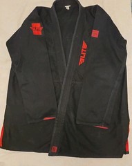 Elite Sports Technical Fightware Top MMA Brazilian Jujitsu BJJ Black Red,A5