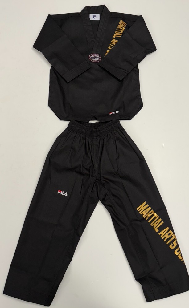 FILA V-Neck Taekwondo 2 Piece Martial Arts Gi Unisex Youth Size 120
