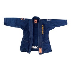 Sanabul K1 Kids BJJ Gi Jacket Navy Blue Orange Trim Brazilian Jiu Jitsu Martial