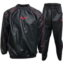 Mizuno Sauna suits Weight loss wear top and bottom set Black Red logo NEW