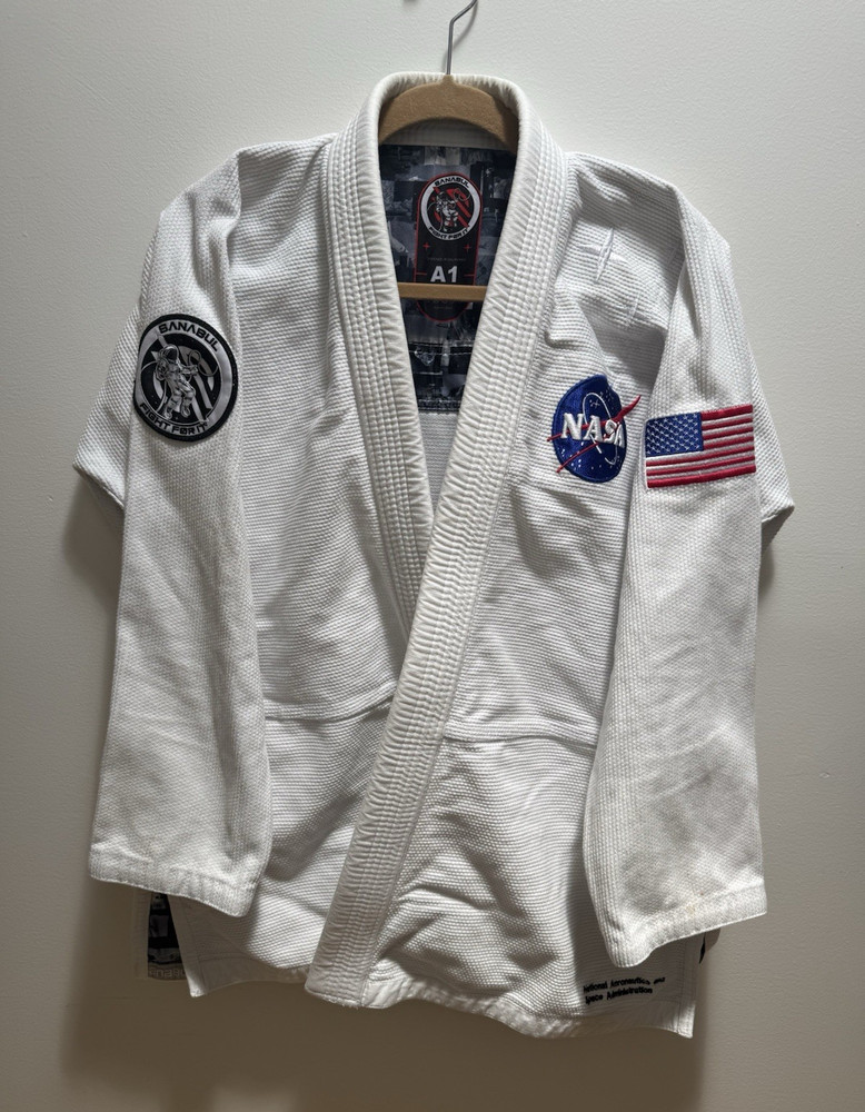 Sanabul NASA BJJ Gi A1 White Jiu Jitsu Uniform Astronaut Patch Complete Gi Pants