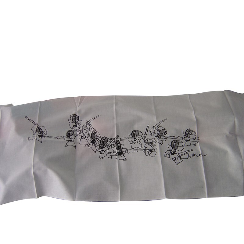Cartoon kenshi tenugui kendo handkerchief 100% Cotton traditional japanese kendo