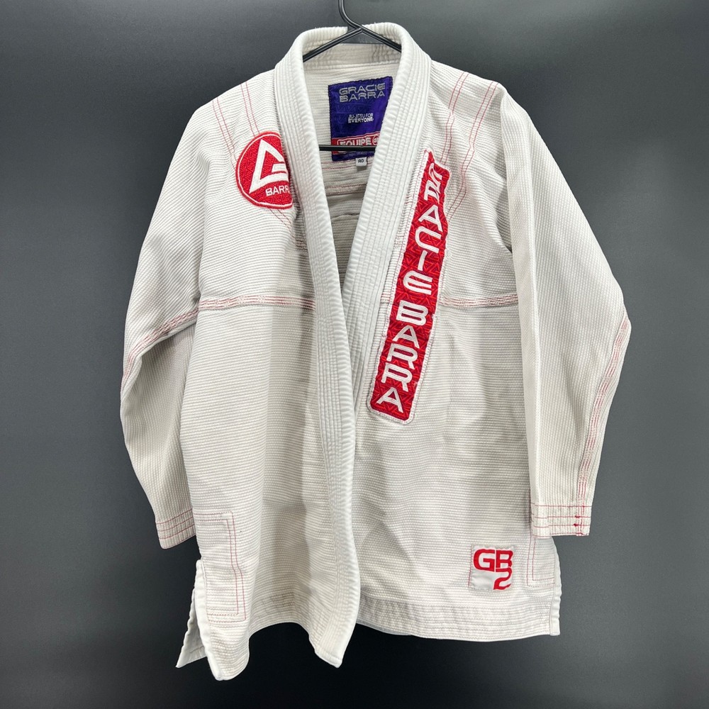 Gracie Barra Gi Jiu Jitsu Jacket Kimono Top Adult A0 White Equipe GB BJJ Adidas