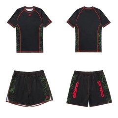 No Gi – Albino & Preto Elektronic Rash Guard & Shorts Set