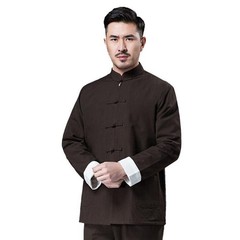 Mens Chinese Traditional Tang Suit Jacket Tops Kung Fu Wingchun Coat Sportwear