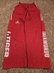 Adidas Track Pants Taekwondo Martial Arts Training Red Wide Leg Size 180 (26-34)