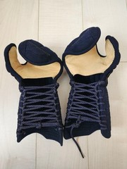 Kendo Gauntlets Navy L Size One Minute Hand Embroidery Cotton Deerskin #26071701