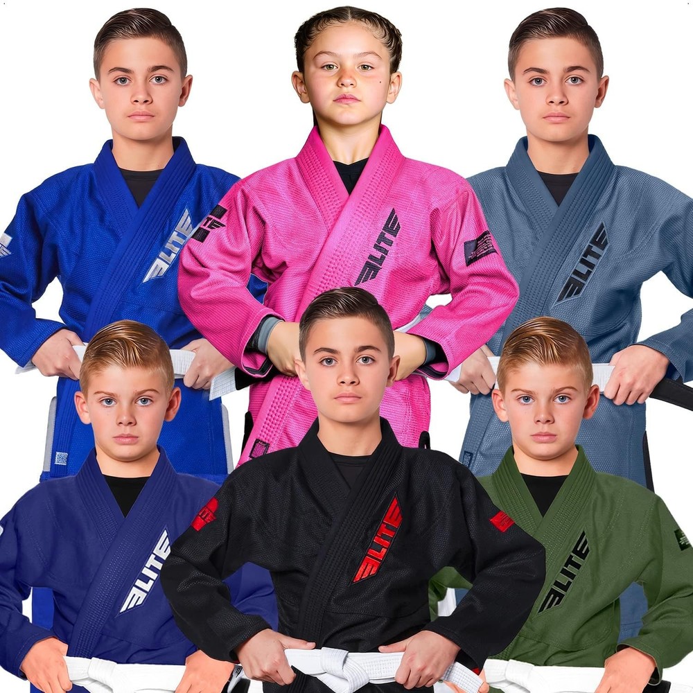 Elite Sports IBJJF Ultra Light BJJ Brazilian Jiu Jitsu Gi for Kids with Presh…