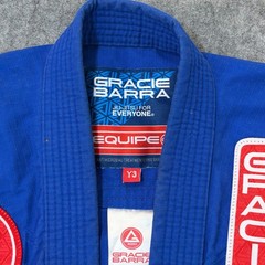Gracie Barra Blue GB Equipe Edition Jiu Jitsu Kimono Jacket & Pant Youth Size Y3