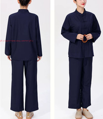 Women Men’s Shaolin Buddhist Monk Meditation Kung Fu Uniform Tai Chi cotton Suit