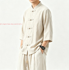 Men Tang Suit Traditional Kung Fu Tai Chi Uniform Cotton linen martial arts Suit