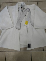 BOLD LOOK White Martial Arts Karate Uniform Pants Jacket Belt Size 1 Heavy Duty