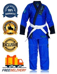 Worios Kids Competition Limited Edition JiuJitsu Gi Blue/Black (Elastic Waist)