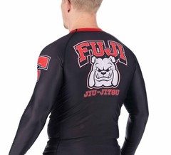 Fuji Bull Dog MMA BJJ Jiu Jitsu LongSleeve Long Sleeve LS Rashguard – Black Red