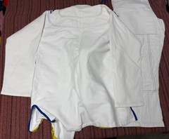 MENS USED ADIDAS JUI JITSU WHITE COTTON GI PANTS BJJ SET SIZE A2