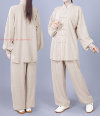 Unisex Tai Chi Kung Fu Suit Linen Cotton Morning Exercise martial arts Uniforms