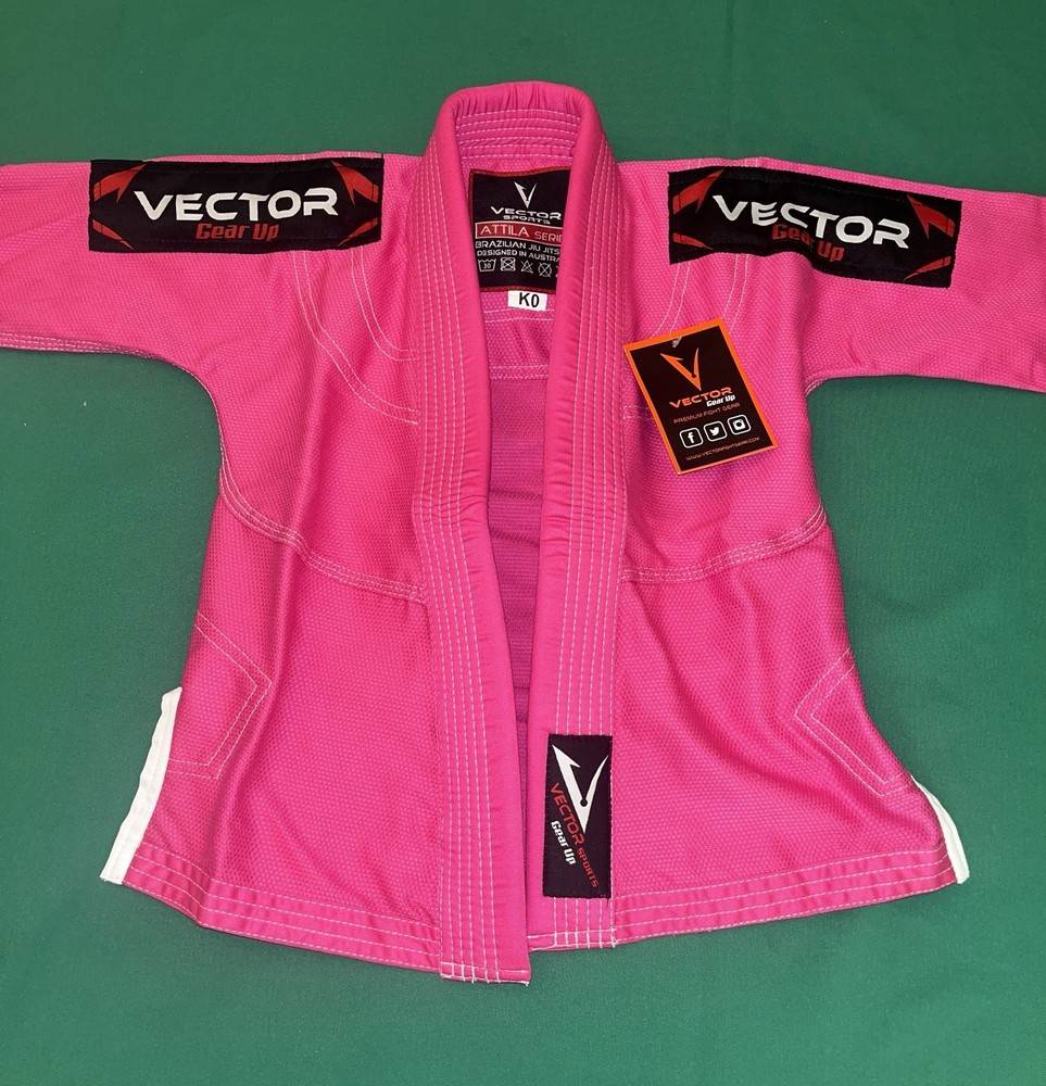Vector Sports Brazilian Jiu Jitsu Gi Top Sz K0 Gear Up Attila Pink Kids No Belt
