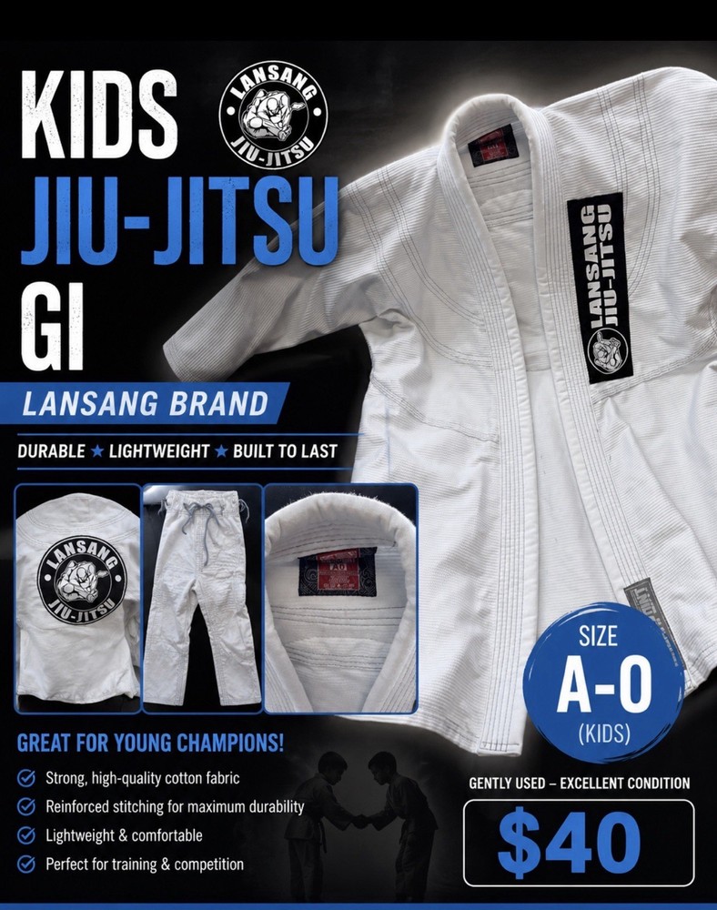 Lansang Breakpoint Kids Unisex BJJ Gi Set A-0 White Jacket & Pants