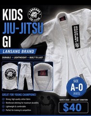 Lansang Breakpoint Kids Unisex BJJ Gi Set A-0 White Jacket & Pants