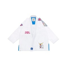 Albino and Preto A&P x Wing Gundam Epyon White BJJ Gi JIU JITSU Kimono 450GSM