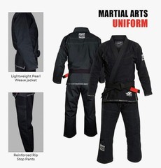 Fuji Suparaito Lightweight Mens Brazilian Jiu-Jitsu BJJ Gi Martial Arts Black A4