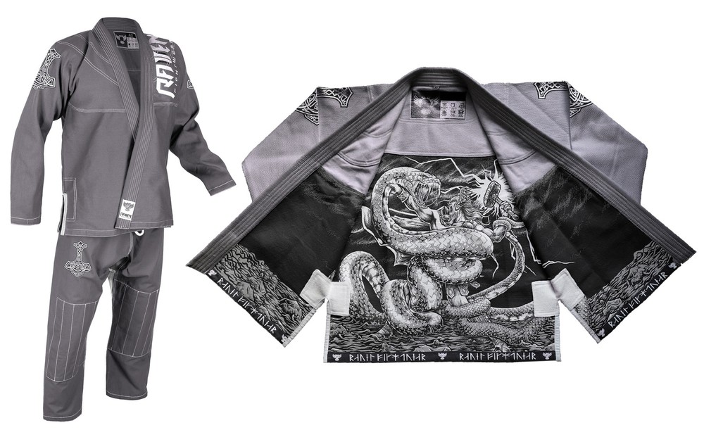 Raven Fightwear Men’s Thor Nordic Brazilian Jiu Jitsu Premium BJJ Gi Grey