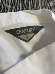 Century Karate Uniform Gi Size 4 White Martial Arts Set Super Kicks Adult