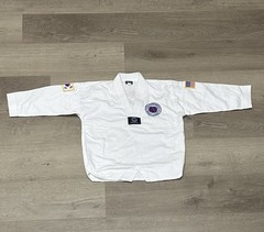 US West Coast Taekwondo Uniform Dobok Set White Size 160 Youth Good Condition