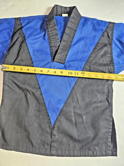 Martial Arts Demo Team Uniform V Neck Shirt Blue And Black Kids Size 000