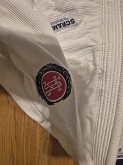 Scramble Athlete Jiu Jitsu Uniform kimono Pant Set White Size A0 Top, Pants, Bag