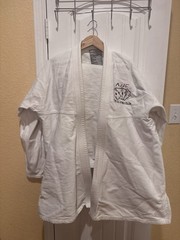AJJC Size 5 White BJJ MMA Kimono And Pant Set With Belt