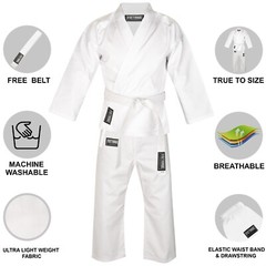 FISTRAGE Karate Gi 8oz Lightweight Uniform Martial Arts Beginner Training Suit