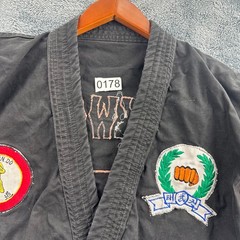 VTG Black Taekwondo Gi Jacket Heavy Canvas Size 0 – 18.5″ PTP, 33.5″ L