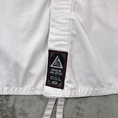 Gracie Jiu-Jitsu Official Kids Gi Jacket 0/130 White 100% Cotton BJJ Kimono