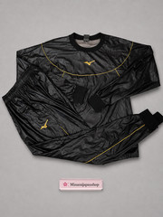 Mizuno Sauna suits Weight loss wear top and bottom set Washable L size NEW