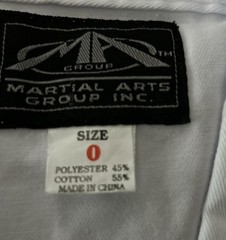 MARTIAL ARTS GROUP GI KIDS 0 WHITE GLADIATOR TAEKWONDO APPROVED MAG UNIFORM