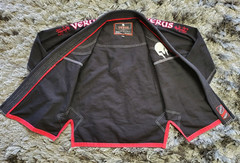 Verus Brazilian Jiu Jitsu Gi Men’s Size A00 Black Cotton Long Sleee Embroidered