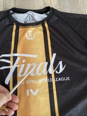 Jiu Jitsu World League Finals Rash Guard Shirt Long Sleeve Black Gold Small